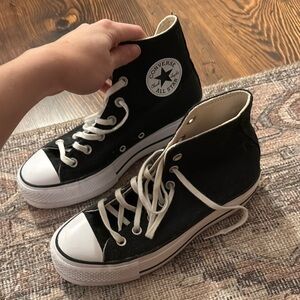 Converse Black Platform High-Top Sneakers